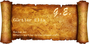 Gürtler Ella névjegykártya